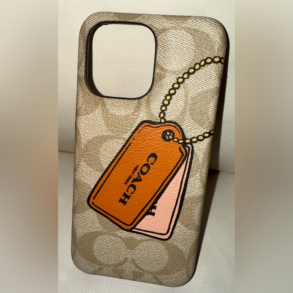 Coach Iphone 14 Pro Max Case In Signature Canvas With Trompe L'oeil Print